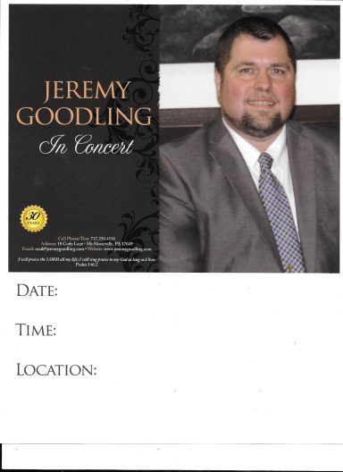 Jeremy Goodling Concert Poster